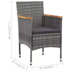 vidaXL Sedie da pranzo da giardino 2 pz in polyrattan grigio