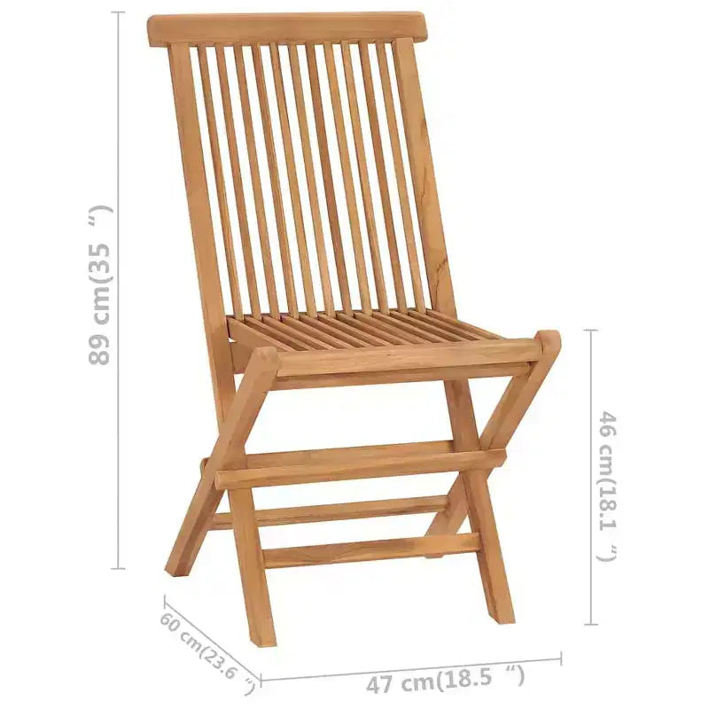 vidaXL Sedie Pieghevoli da Giardino, Set da 2, Sedie da Esterno in Legno per Giardino, Pranzo, Campeggio, Spiaggia, Terrazza, Struttura Stabile Facili da Riporre, Legno Massello di Teak