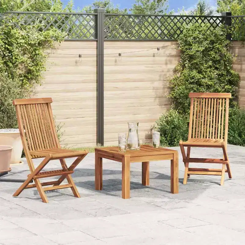 vidaXL Sedie Pieghevoli da Giardino, Set da 2, Sedie da Esterno in Legno per Giardino, Pranzo, Campeggio, Spiaggia, Terrazza, Struttura Stabile Facili da Riporre, Legno Massello di Teak