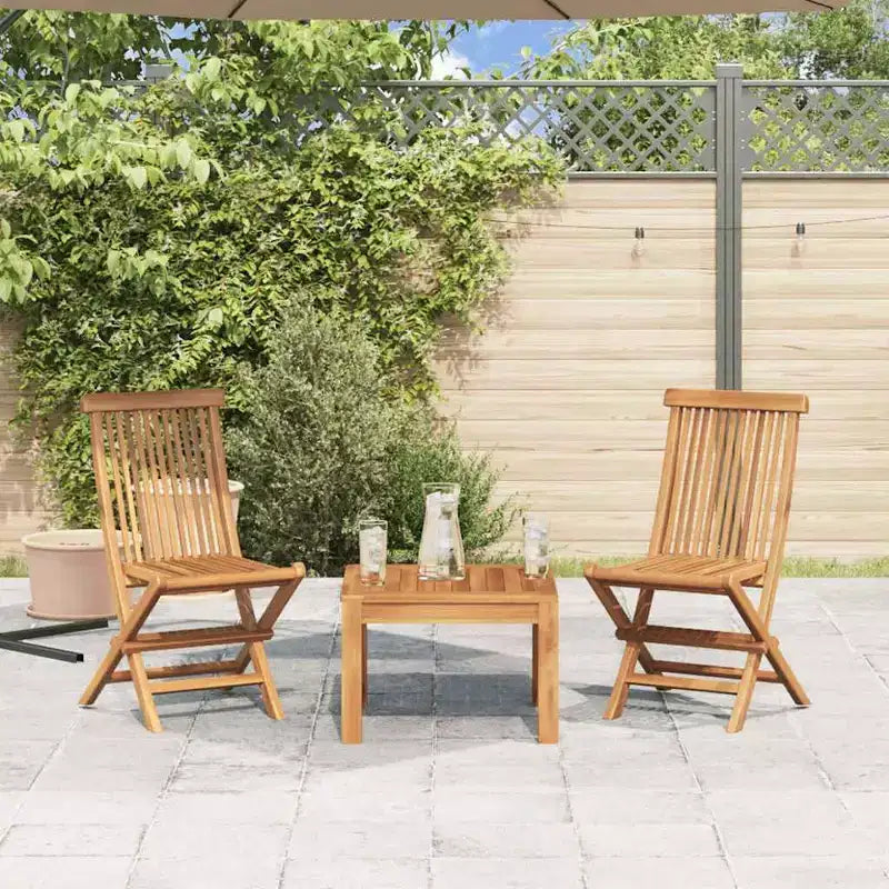 vidaXL Sedie Pieghevoli da Giardino, Set da 2, Sedie da Esterno in Legno per Giardino, Pranzo, Campeggio, Spiaggia, Terrazza, Struttura Stabile Facili da Riporre, Legno Massello di Teak