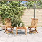 vidaXL Sedie Pieghevoli da Giardino, Set da 2, Sedie da Esterno in Legno per Giardino, Pranzo, Campeggio, Spiaggia, Terrazza, Struttura Stabile Facili da Riporre, Legno Massello di Teak