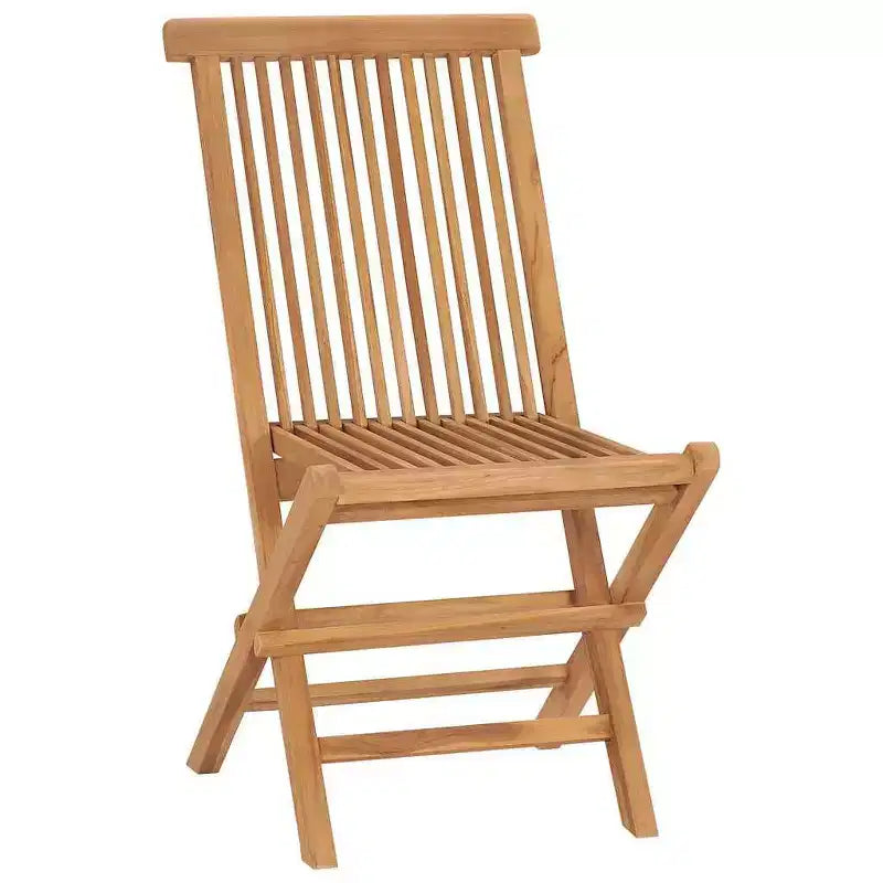 vidaXL Sedie Pieghevoli da Giardino, Set da 2, Sedie da Esterno in Legno per Giardino, Pranzo, Campeggio, Spiaggia, Terrazza, Struttura Stabile Facili da Riporre, Legno Massello di Teak