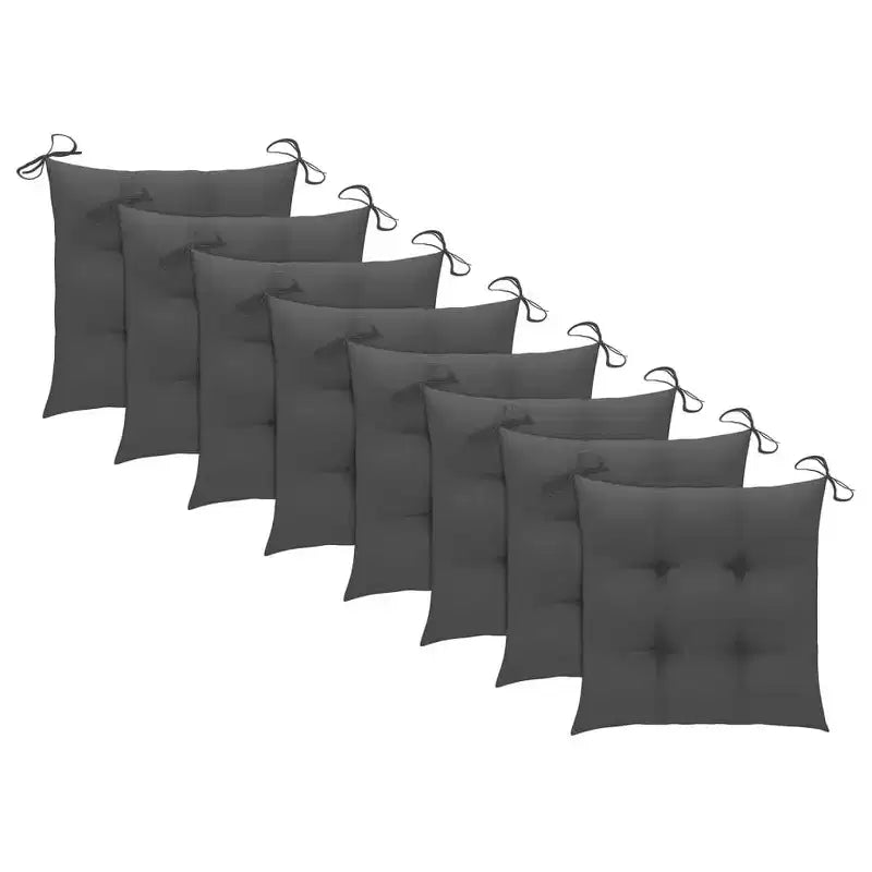 vidaXL 8-Piece Teak Patio Chairs with Anthracite Cushions, Outdoor, Foldable and Easy-to-Clean Garden with Exceptional Strength and Weather Resistance