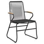 vidaXL Patio Chairs 2 pcs Black 22.8x23.2x33.7 PVC Rattan