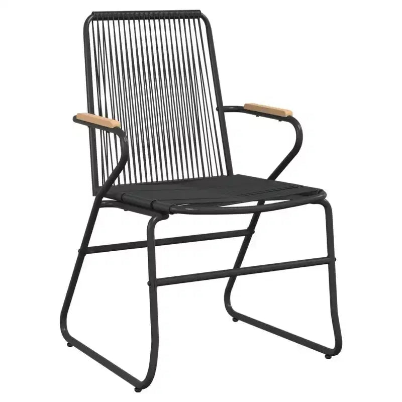 vidaXL Patio Chairs 2 pcs Black 22.8x23.2x33.7 PVC Rattan