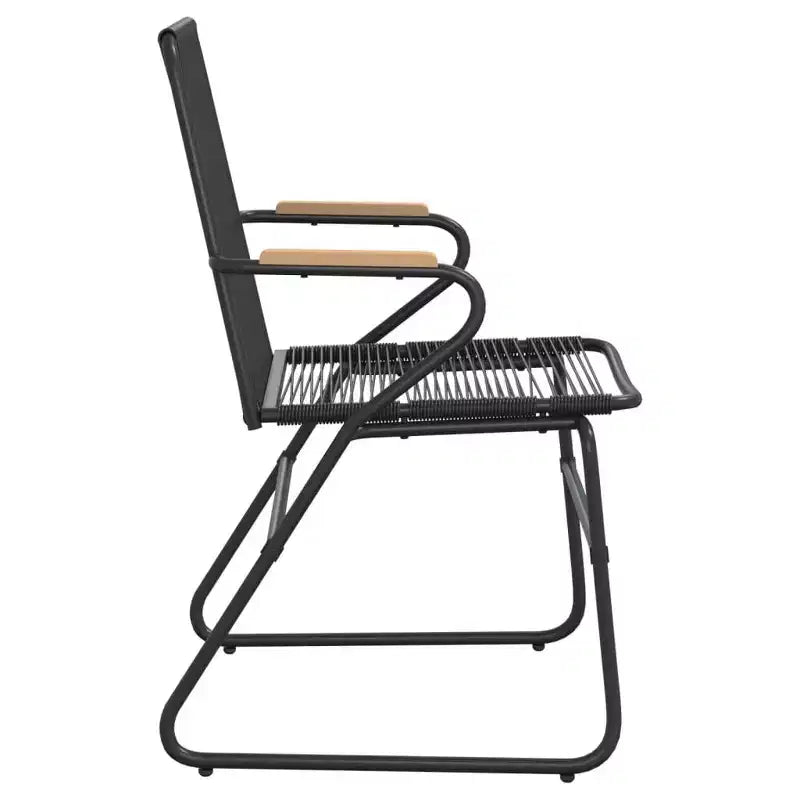 vidaXL Patio Chairs 2 pcs Black 22.8x23.2x33.7 PVC Rattan