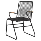 vidaXL Patio Chairs 2 pcs Black 22.8x23.2x33.7 PVC Rattan