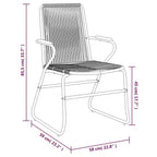 vidaXL Patio Chairs 2 pcs Black 22.8x23.2x33.7 PVC Rattan