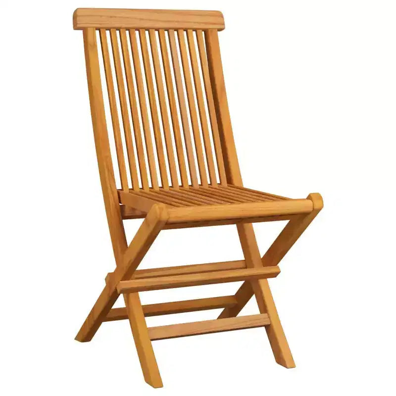 vidaXL Solid Teak Wood Patio Chairs with Taupe Cushions - Lightweight, Foldable, Easy to Clean, Weather Resistant Outdoor Furniture Set