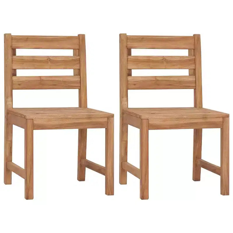 vidaXL Sedie da Giardino 2 pz in Legno Massello di Teak - Mobili da Esterno per Giardino, Patio o Terrazza con Schienale Comodo e Look Raffinato
