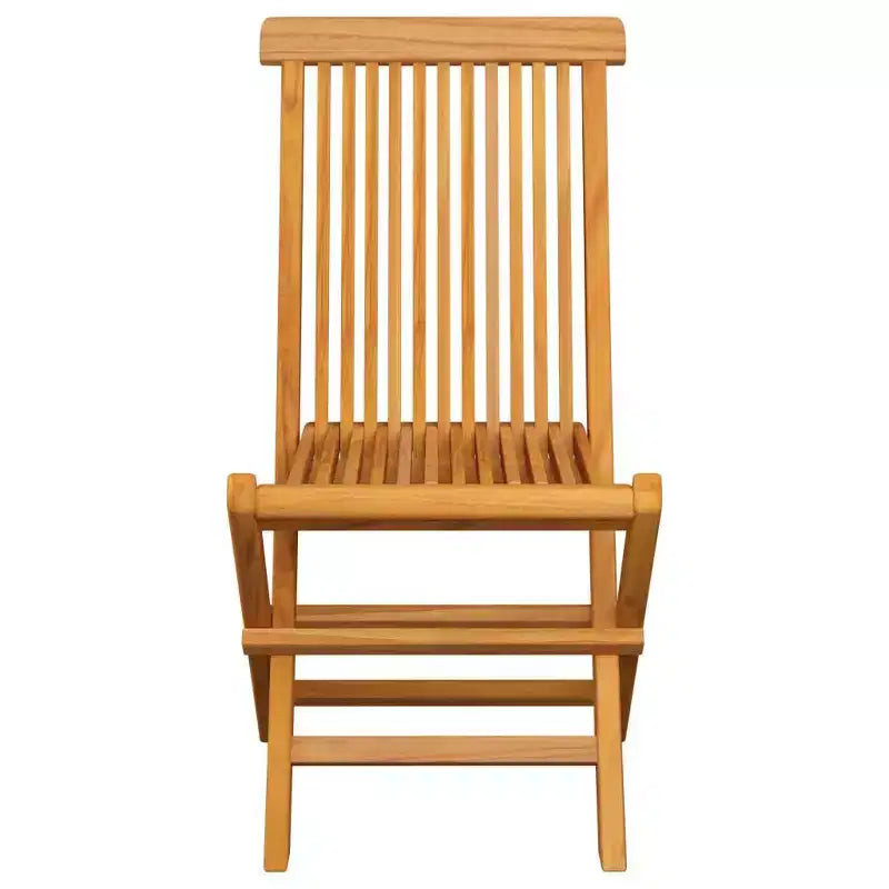 vidaXL Solid Teak Wood Patio Chairs with Red Cushions, Outdoor Garden Furniture, Set of 4, Weather Resistant, Comfort Seating, Foldable and