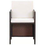 vidaXL Patio Chairs with Cushions 2 pcs Poly Rattan Brown