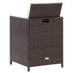 vidaXL Patio Chairs with Cushions 2 pcs Poly Rattan Brown