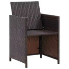 vidaXL Patio Chairs with Cushions 2 pcs Poly Rattan Brown
