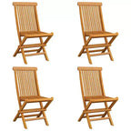 vidaXL Set di 4 sedie da giardino in teak con cuscini verdi, resistenti alle intemperie, leggere, pieghevoli e facili da pulire. Perfette per l'esterno