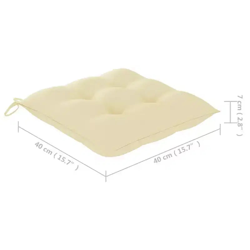 vidaXL Sedie da esterno in teak con cuscini bianco crema, 8 pz, mobili da giardino resistenti alle intemperie, design elegante, facili da riporre, leggere e resistenti