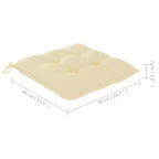 vidaXL Sedie da esterno in teak con cuscini bianco crema, 8 pz, mobili da giardino resistenti alle intemperie, design elegante, facili da riporre, leggere e resistenti