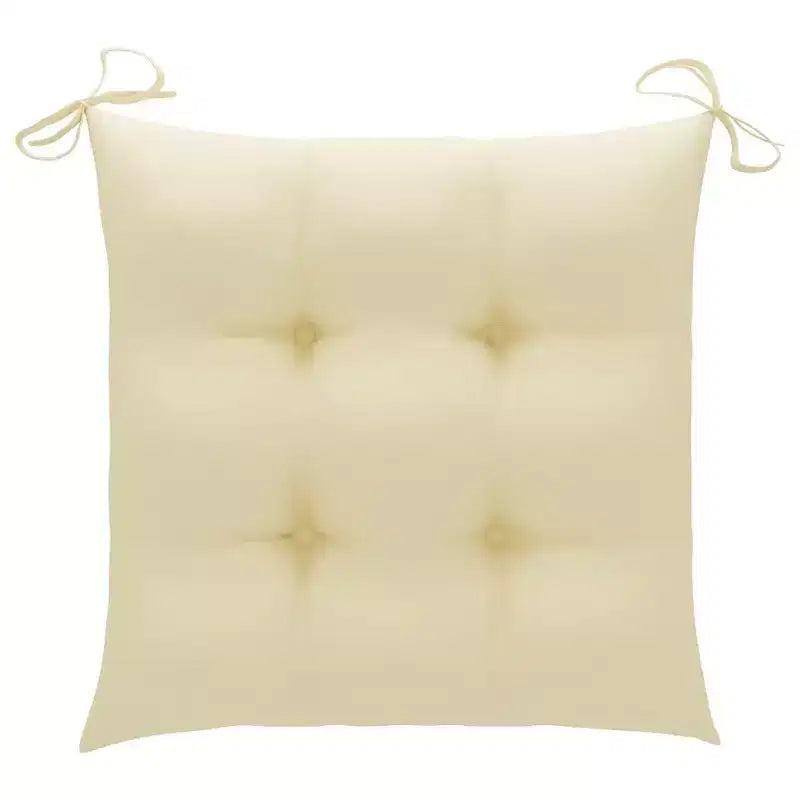 vidaXL Sedie da esterno in teak con cuscini bianco crema, 8 pz, mobili da giardino resistenti alle intemperie, design elegante, facili da riporre, leggere e resistenti