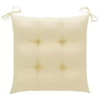 vidaXL Sedie da esterno in teak con cuscini bianco crema, 8 pz, mobili da giardino resistenti alle intemperie, design elegante, facili da riporre, leggere e resistenti