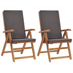 vidaXL Sedie da Giardino Reclinabili in Solido Legno di Teak con Cuscini - Lussuose, Schienali Regolabili, Facili da Piegare e Riporre, Ideali per Uso Esterno