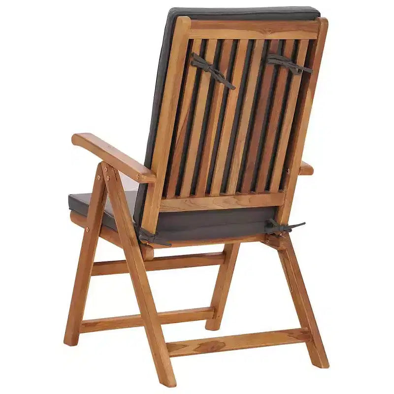 vidaXL Sedie da Giardino Reclinabili in Solido Legno di Teak con Cuscini - Lussuose, Schienali Regolabili, Facili da Piegare e Riporre, Ideali per Uso Esterno