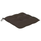vidaXL Wooden Folding Patio Chairs, Solid Teak Hardwood, Complete Set of 4, w/ Taupe Seat Cushions, Lightweight, Portable, Easy Clean, Comfortable