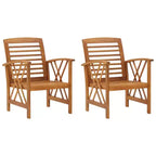 vidaXL Set 2 Sedie da Giardino Legno Massello di Acacia - Marrone