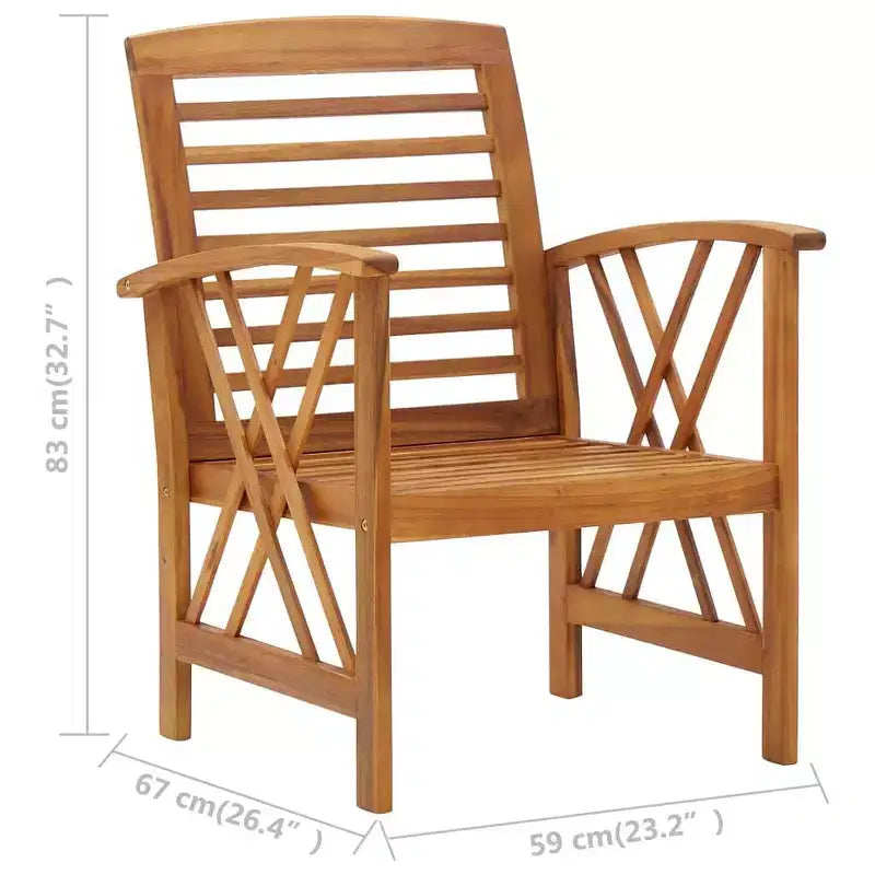 vidaXL Set 2 Sedie da Giardino Legno Massello di Acacia - Marrone