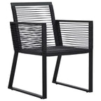 vidaXL 2/4x Garden Chair Black PVC Rattan Outdoor Patio Seating Lounge Chairs - Set of 2