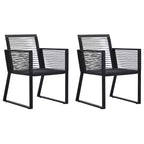 vidaXL 2/4x Garden Chair Black PVC Rattan Outdoor Patio Seating Lounge Chairs - Set of 2