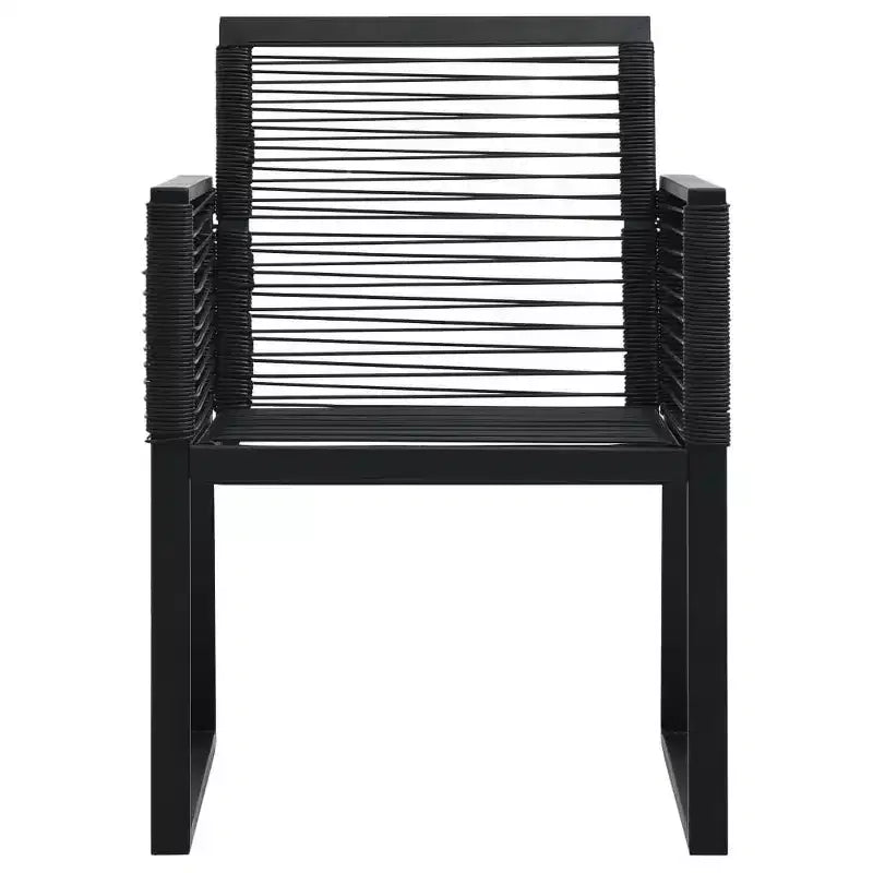 vidaXL 2/4x Garden Chair Black PVC Rattan Outdoor Patio Seating Lounge Chairs - Set of 2