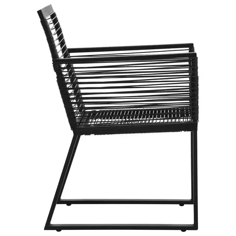 vidaXL 2/4x Garden Chair Black PVC Rattan Outdoor Patio Seating Lounge Chairs - Set of 2