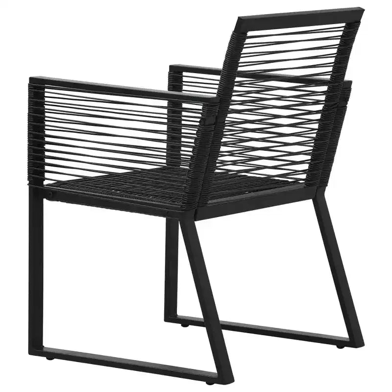 vidaXL 2/4x Garden Chair Black PVC Rattan Outdoor Patio Seating Lounge Chairs - Set of 2
