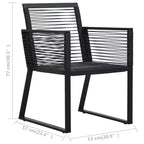 vidaXL 2/4x Garden Chair Black PVC Rattan Outdoor Patio Seating Lounge Chairs - Set of 2