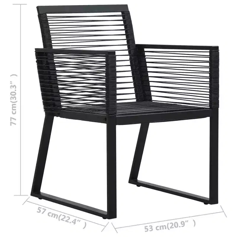 vidaXL 2/4x Garden Chair Black PVC Rattan Outdoor Patio Seating Lounge Chairs - Set of 2
