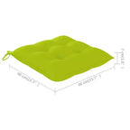 vidaXL Sedie da giardino in legno massello di teak con cuscini verde brillante - Soluzione di seduta da esterno resistente alle intemperie con design pieghevole per un facile stoccaggio
