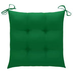 vidaXL Patio Dining Chairs 4 Pcs with Green Cushions - Solid Wood Teak - Stackable Outdoor/Indoor Furniture