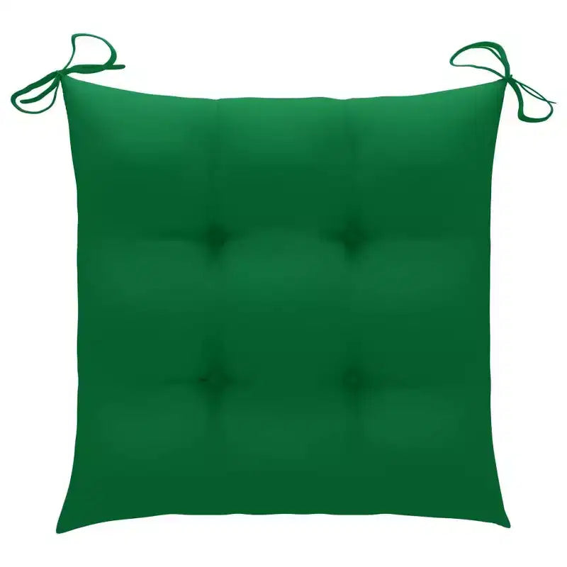 vidaXL - Teak Wood Patio Chairs/Outdoor Garden Lounge Seats with Green Cushions/Foldable and Easy to Store