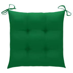 vidaXL - Teak Wood Patio Chairs/Outdoor Garden Lounge Seats with Green Cushions/Foldable and Easy to Store
