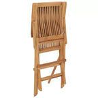 vidaXL - Teak Wood Patio Chairs/Outdoor Garden Lounge Seats with Green Cushions/Foldable and Easy to Store