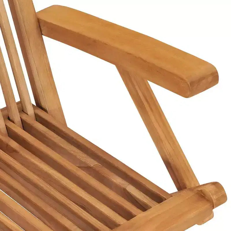 vidaXL - Teak Wood Patio Chairs/Outdoor Garden Lounge Seats with Green Cushions/Foldable and Easy to Store