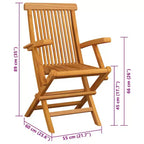 vidaXL 2X Solid Acacia Wood Patio Chairs with Taupe Cushions - Foldable Garden, Terrace and Patio Seating