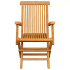 vidaXL 2X Solid Acacia Wood Patio Chairs with Taupe Cushions - Foldable Garden, Terrace and Patio Seating