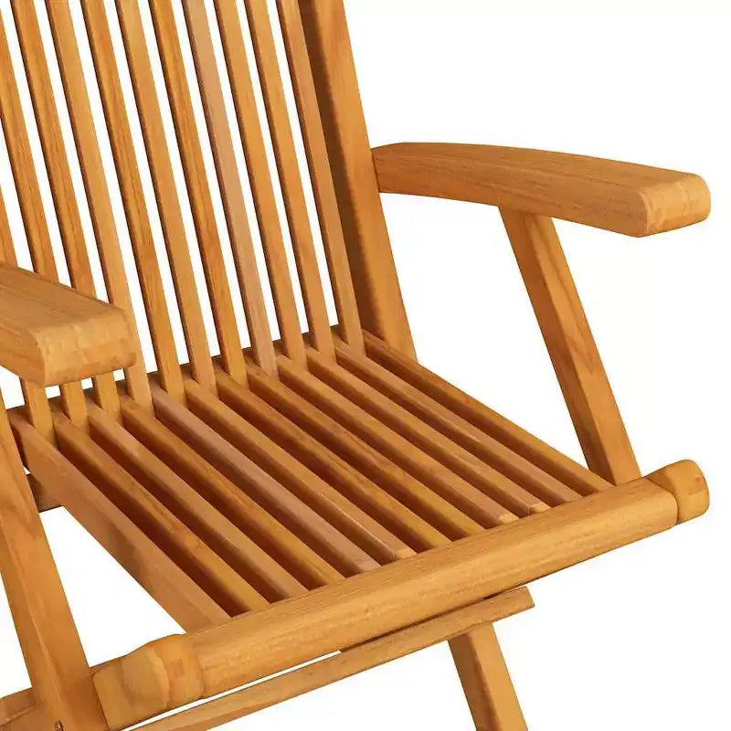 vidaXL 2X Solid Acacia Wood Patio Chairs with Taupe Cushions - Foldable Garden, Terrace and Patio Seating