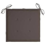 vidaXL 2X Solid Acacia Wood Patio Chairs with Taupe Cushions - Foldable Garden, Terrace and Patio Seating