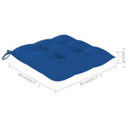 vidaXL Sedie da giardino 4 pz - Pieghevoli, in legno di teak, cuscini blu, comoda seduta da esterno