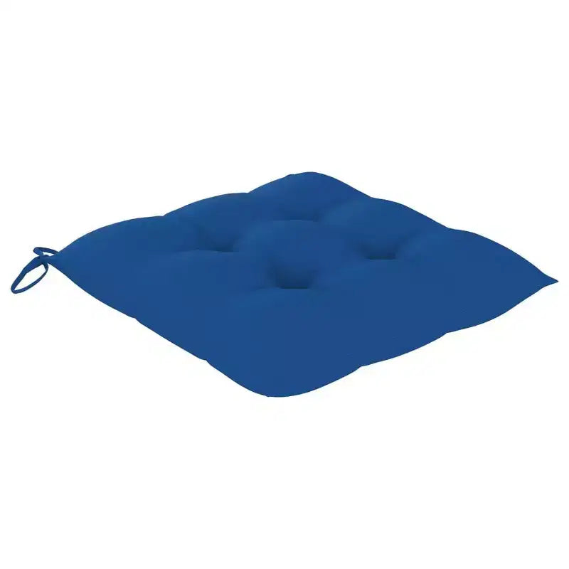 vidaXL Sedie da giardino 4 pz - Pieghevoli, in legno di teak, cuscini blu, comoda seduta da esterno