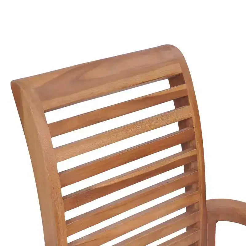 vidaXL Sedie da pranzo impilabili con cuscini in legno massello di teak - Set da 2 - Design ergonomico per giardino o patio