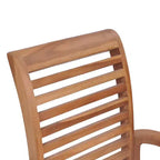 vidaXL Solid Teak Wood Dining Chairs Set of 4 with Anthracite Cushions - Stacking Ergonomic Wooden Seating for Indoor and Outdoor use