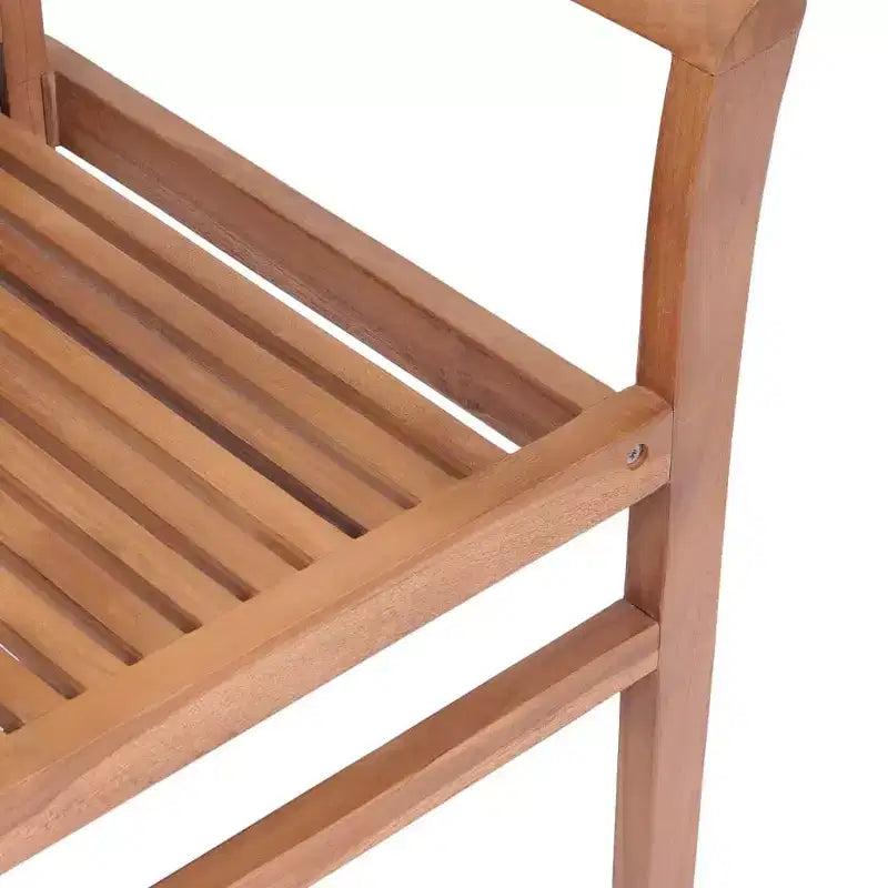 vidaXL Solid Teak Wood Dining Chairs Set of 4 with Anthracite Cushions - Stacking Ergonomic Wooden Seating for Indoor and Outdoor use
